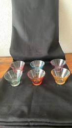 6 gekleurde compote schaaltjes, Ophalen of Verzenden, Zo goed als nieuw, Overige stijlen, Schaal of Schalen