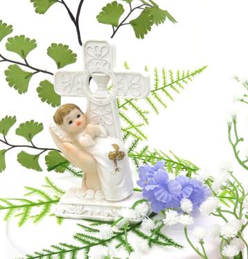 Schitterende doop kindje in de hand van Jezus taarttopper. beschikbaar voor biedingen