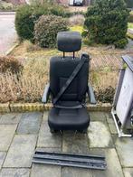 1 zwart stoffen stoel met leren armsteunen 3p gordel, Caravans en Kamperen, Ophalen of Verzenden