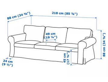 Ektorp ikea bank 3 zits + tweede hoes donker grijs - afbeelding 5