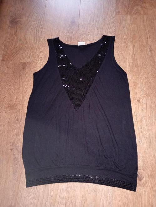 Mooie zwarte mouwloze top mt L, Kleding | Dames, Tops, Zo goed als nieuw, Maat 42/44 (L), Zwart, Zonder mouw, Ophalen of Verzenden