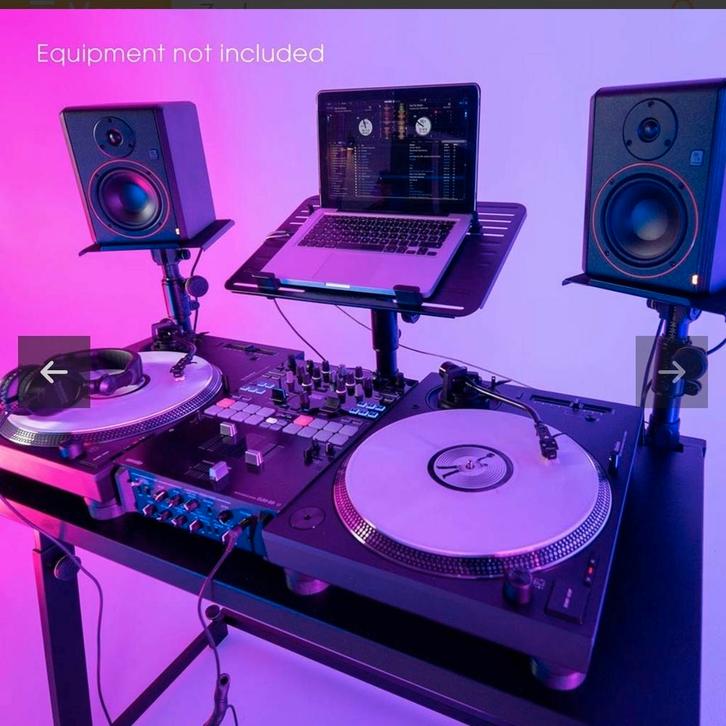 Gravity FDJT 01 DJ Meubel met Laptop & Speaker Trays, Muziek en Instrumenten, Dj-sets en Draaitafels, Nieuw, Dj-set, Overige merken