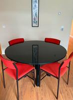 Moderne ronde zwarte tafel - Composiet, Huis en Inrichting, Tafels | Eettafels, Ophalen, Kunststof, 100 tot 150 cm, Rond