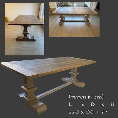 Mooie houten eettafel (model klooster), Huis en Inrichting, Tafels | Eettafels, Zo goed als nieuw, 50 tot 100 cm, 200 cm of meer