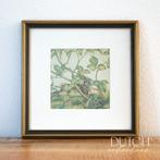 Vintage Ingelijste Print van de Schildpad & de Haas Fabel, Antiek en Kunst, Curiosa en Brocante, Ophalen of Verzenden