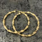 14 karaat gouden oorbellen wokkels model nieuw, Ophalen of Verzenden, Zo goed als nieuw, Goud