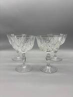 Set geslepen champagne coupes kristal 4 stuks 50's, Ophalen of Verzenden