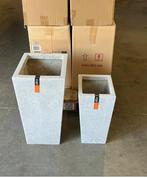 Nieuw in doos Capi Europe set van 2 bloempot, taps, grijs, 25 tot 40 cm, Kunststof, Vierkant, Nieuw