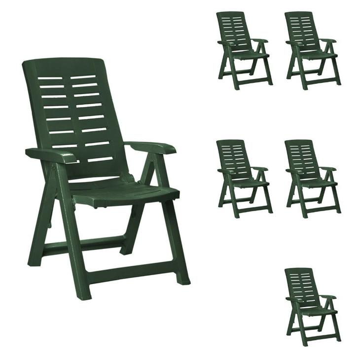Tuinset Loungeset 6x Positie Stoelen Ligstoelen Groen, Tuin en Terras, Tuinmeubel-accessoires, Nieuw, Ophalen of Verzenden