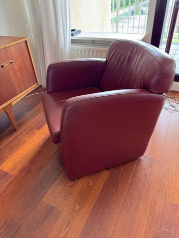 Gratis op te halen Fauteuil Montel, leer bordeauxrood beschikbaar voor biedingen
