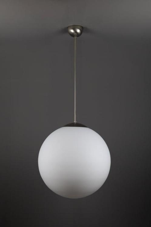 Art deco bol gispen schoollamp, Huis en Inrichting, Lampen | Hanglampen, Gebruikt, 75 cm of meer, Glas, Metaal, Ophalen of Verzenden
