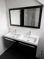 Dubbele wasbak meubel met spiegel, Ophalen, 100 tot 150 cm, Zo goed als nieuw, Minder dan 100 cm