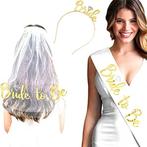 Bride to Be set met sluier, diadeem en sjerp, Wit, Nieuw, Struikheide 64,3069lj rotterdam, Ophalen of Verzenden