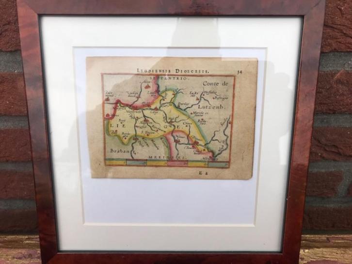 antieke landkaart van Luik eo, 1590, Antiek en Kunst, Curiosa en Brocante, Ophalen of Verzenden
