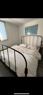 Metalen bedframe 160x200, Huis en Inrichting, Slaapkamer | Bedden, Ophalen, Gebruikt, Zwart, Tweepersoons