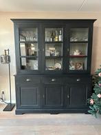 Grote zwarte buffetkast in twee delen, Huis en Inrichting, Kasten | Buffetkasten, Ophalen, Gebruikt, 25 tot 50 cm, 200 cm of meer