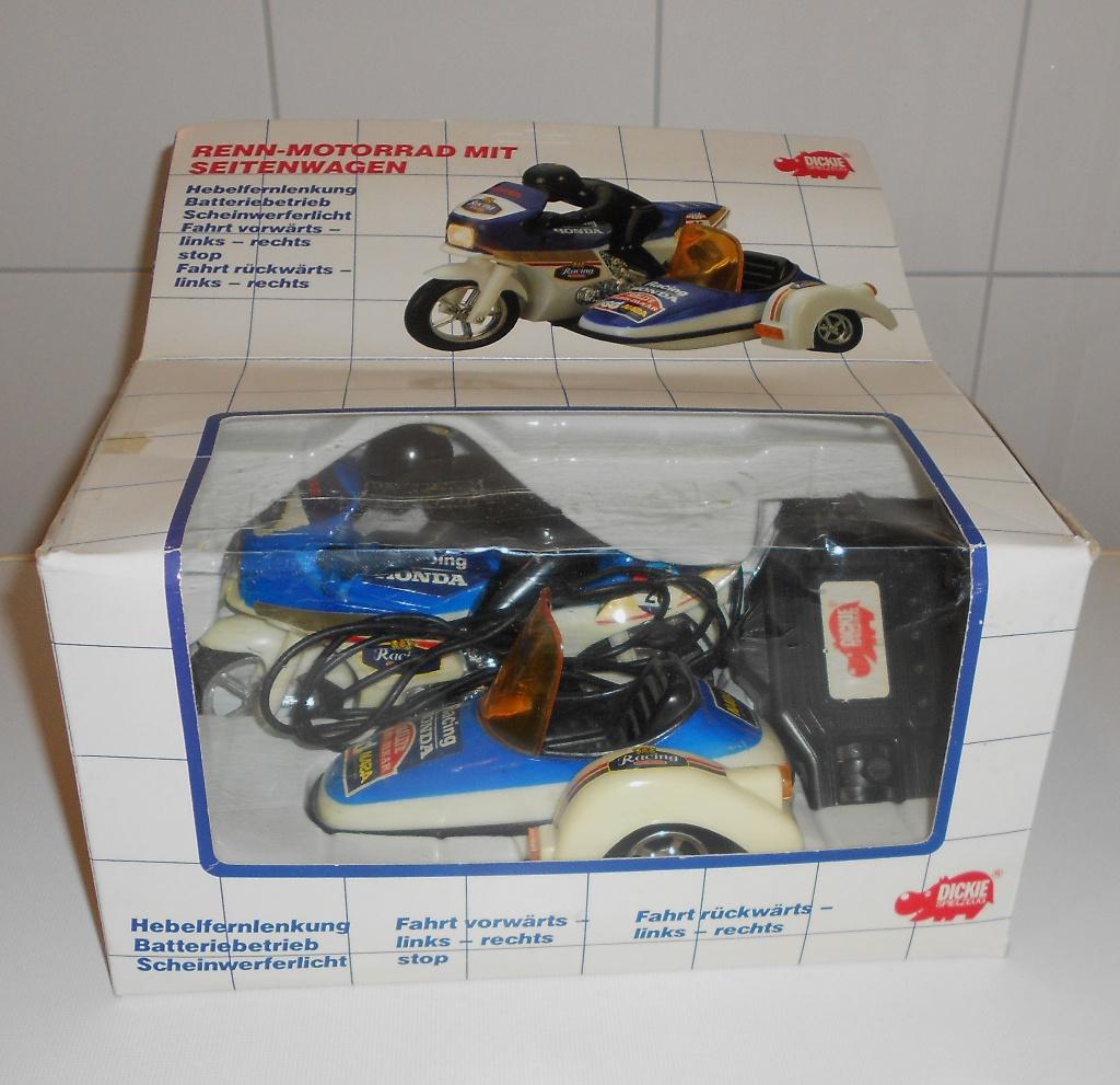 Dickie Honda motor met zijspan afstand bestuurbaar Vintage., Antiek en Kunst, Antiek | Speelgoed, Ophalen of Verzenden