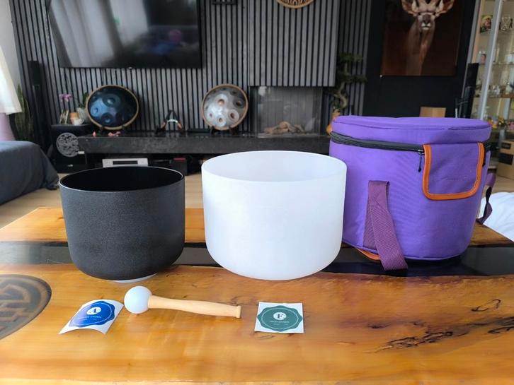 Quartz kristal klankschalen Set 8 en 10 inch en tas, Muziek en Instrumenten, Percussie, Overige soorten, Ophalen of Verzenden