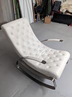 Barcelona-City Modern Design Rocking Lounge Chair, Huis en Inrichting, Ophalen, Wit, Leer, Zo goed als nieuw