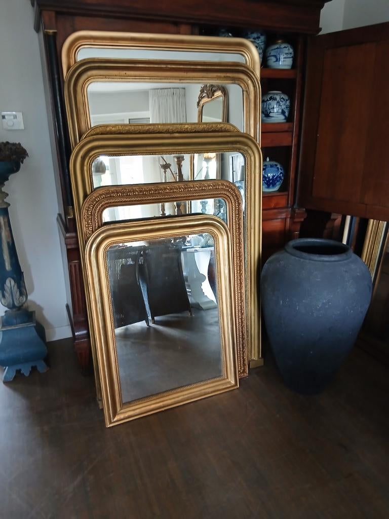 Stijlvolle Antieke Franse Spiegels Kuifspiegels, Antiek en Kunst, Antiek | Spiegels, Ophalen, Rechthoekig, Minder dan 50 cm
