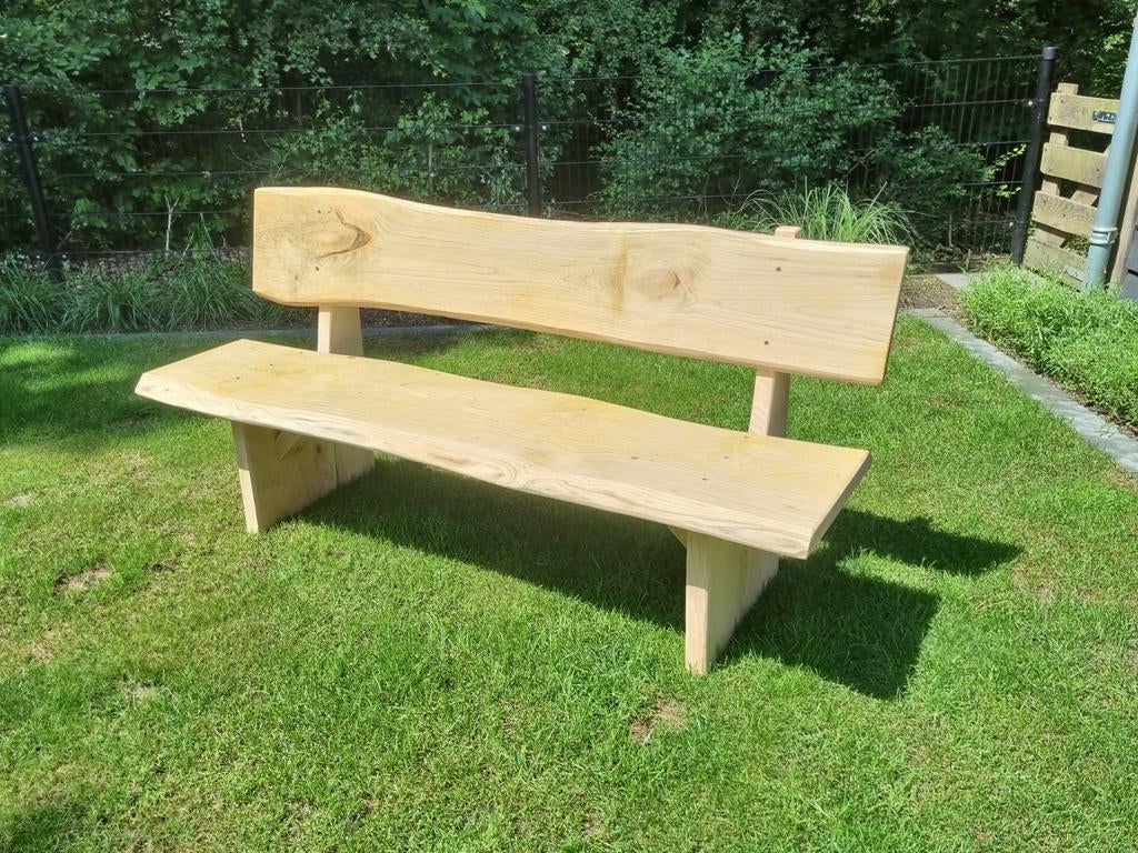 Robuuste boomstam tuinbank, Tuin en Terras, Ophalen of Verzenden, Nieuw, Hout
