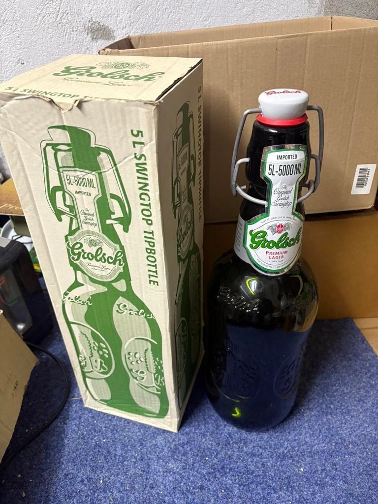 Grolsch 5 liter beugelfles, Ophalen of Verzenden, Zo goed als nieuw, Flesje(s), Grolsch