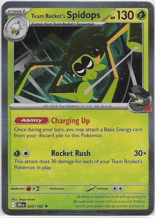 Destined Rivals,  Team Rocket's Spidops [holo] 20/182, Hobby en Vrije tijd, Verzamelkaartspellen | Pokémon, Nieuw, Losse kaart