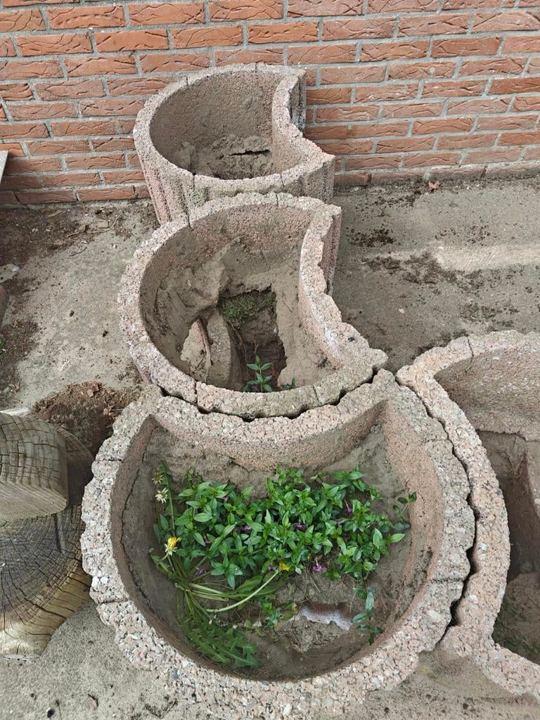 Betonnen bloembakken, Ophalen, Gebruikt, Rond, Minder dan 30 cm