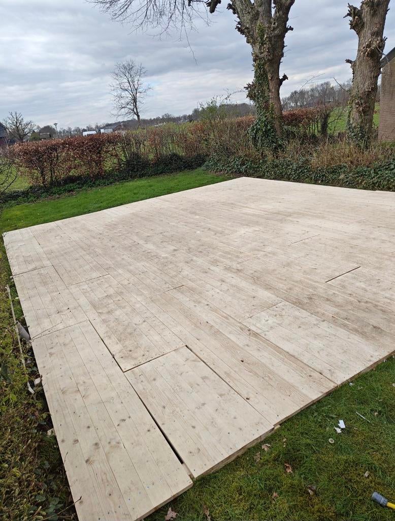 80m2 houten vlondervloer in topconditie!, Hobby en Vrije tijd, Feestartikelen | Verhuur, Ophalen of Verzenden