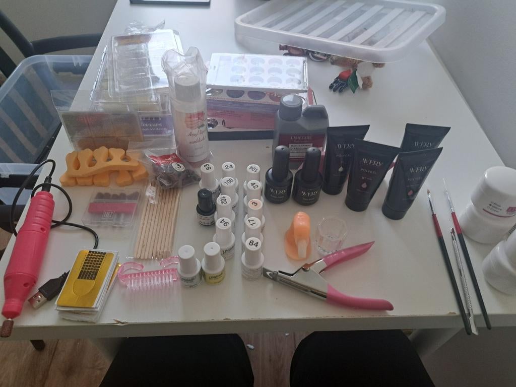 Groot Acryl Nagels Set - Compleet Zonder LED Lamp, Ophalen, Overige kleuren, Zo goed als nieuw, Handen en Nagels