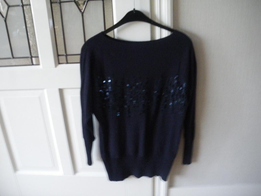 zgan blauwe trui glitter steentjes merk only maat 38/40, Kleding | Dames, Ophalen of Verzenden, Zo goed als nieuw, Maat 38/40 (M)