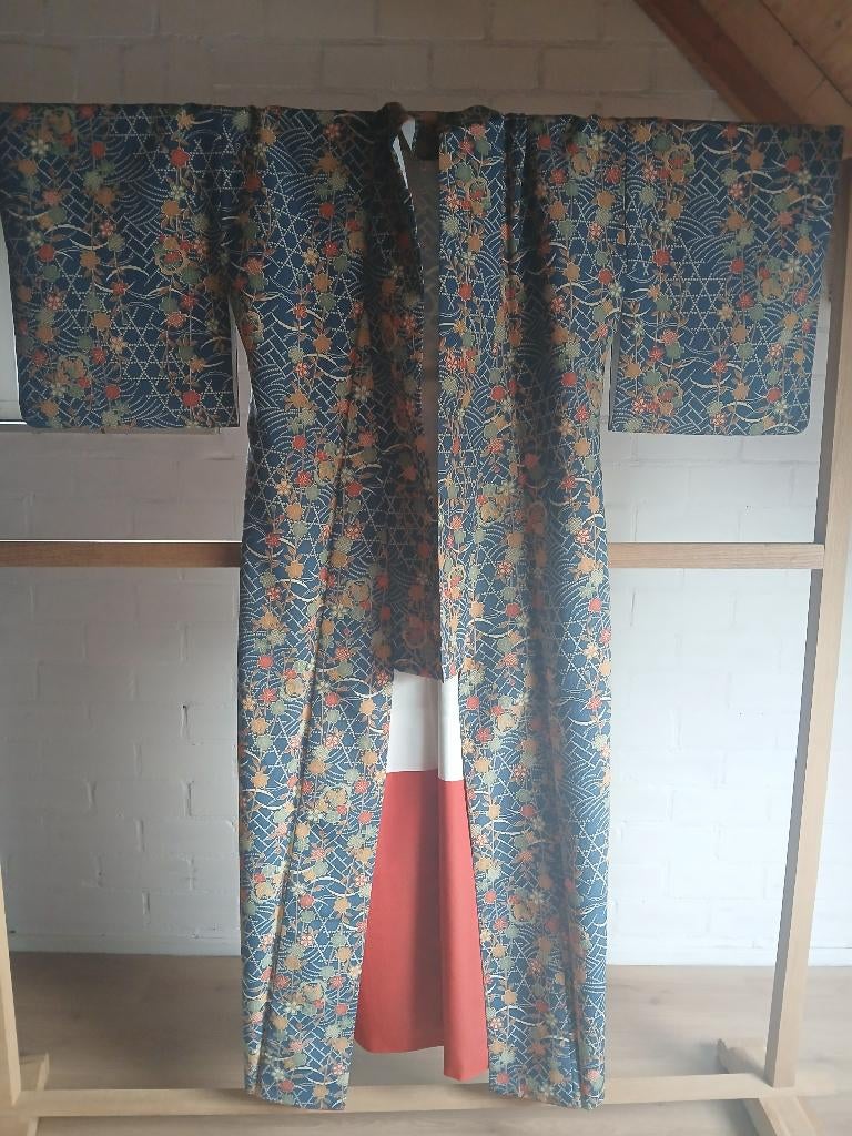 Traditionele Japanse Kimono blue small flower, Ophalen of Verzenden