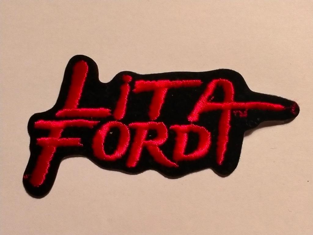 Lita Ford vintage rock metal RARE logo patch embleem, Verzamelen, Ophalen of Verzenden, Zo goed als nieuw, Kleding