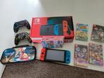 Nintendo Switch compleet incl controllers en spellen, Spelcomputers en Games, Ophalen, Zo goed als nieuw, Met 2 controllers, Switch Original
