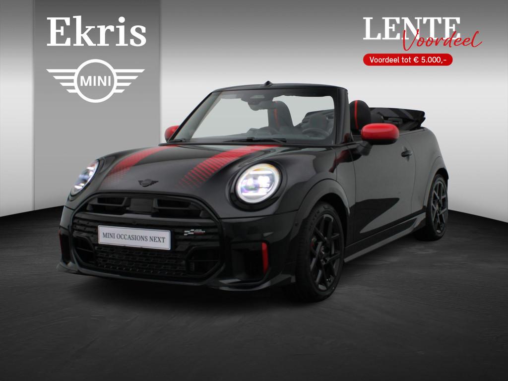 MINI Cabrio John Cooper Works Pakket XL + Stuurwielrand Verw, Auto's, Gebruikt, 4 cilinders, 4 stoelen, Zwart