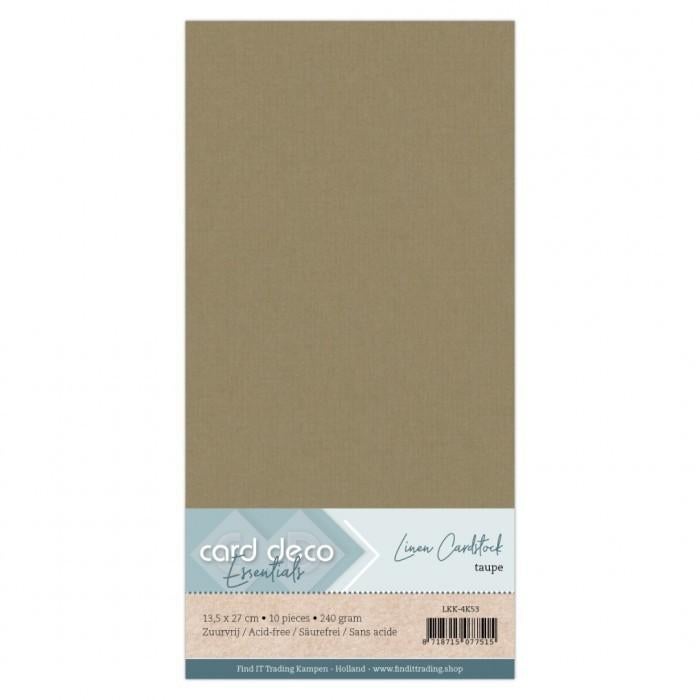 Card Deco linnenkarton vierkant 53 taupe 10 vel, Overige merken, Papier of Karton, ., Nieuw