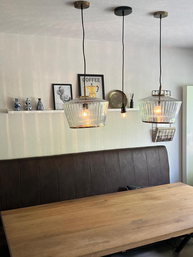 Eetbank donker bruin, Ophalen