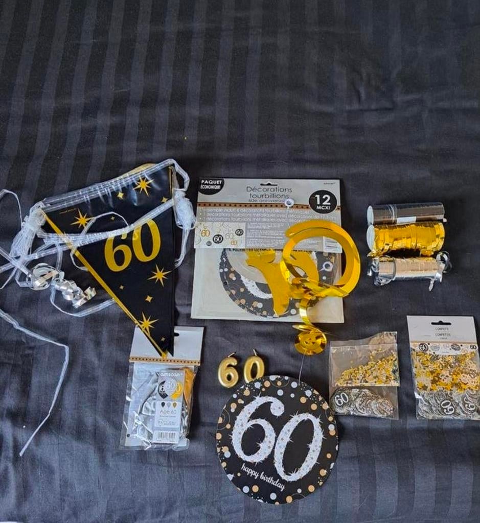60 jaar versiering en confetti, Ophalen of Verzenden, Versiering, Verjaardag
