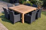 Mooi groot tuinset met 8 wicker tuinstoelen, Tuin en Terras, Ophalen, Gebruikt