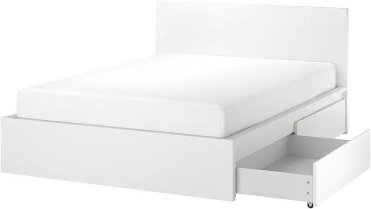 Ikea Malm Bed, Huis en Inrichting, Slaapkamer | Bedden, Gebruikt, Tweepersoons, 160 cm, 200 cm, Hout, Wit, Ophalen