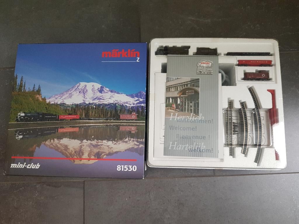 Marklin Z spoor set USA stoomloc met wagens enz, Ophalen, Zo goed als nieuw, Märklin, Gelijkstroom