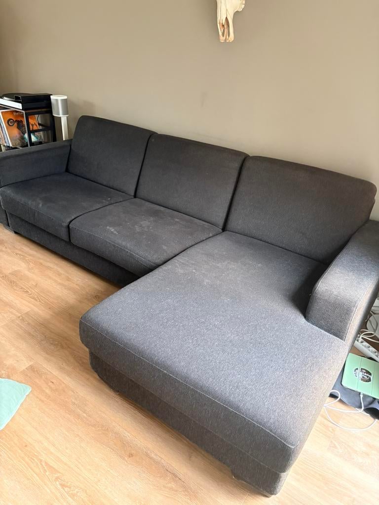 Bankstel 3 zits met lig gedeelte, Ophalen, 250 tot 300 cm, Gebruikt, Driepersoons