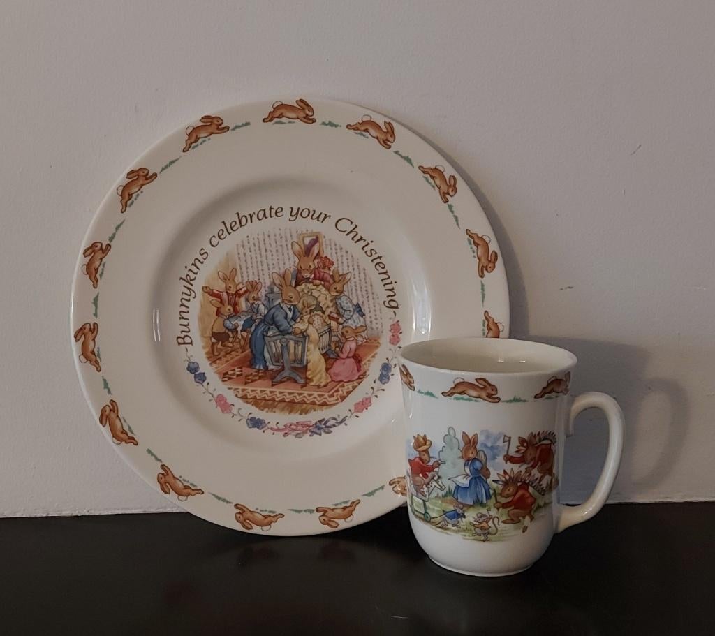 Vintage Bunnykins Royal Doulton bord en beker, Antiek en Kunst, Ophalen of Verzenden
