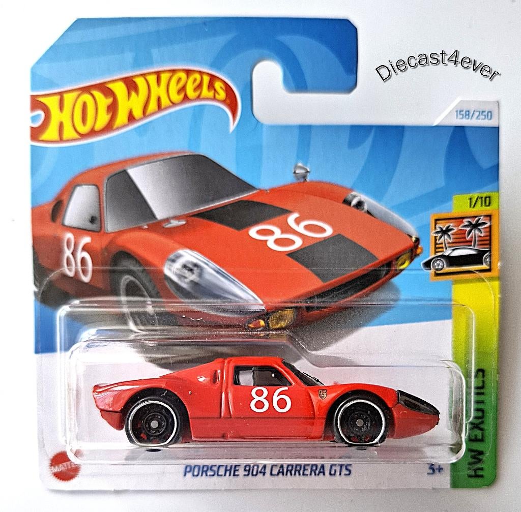 Hot Wheels Porsche 904 Carrera GTS, Rood, Ophalen, Nieuw, Auto