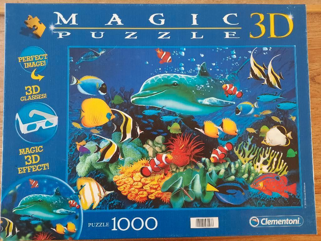 Clementoni 3D puzzel 1000 stukjes Dolphin Reef, Ophalen of Verzenden, 500 t/m 1500 stukjes, Zo goed als nieuw, Legpuzzel