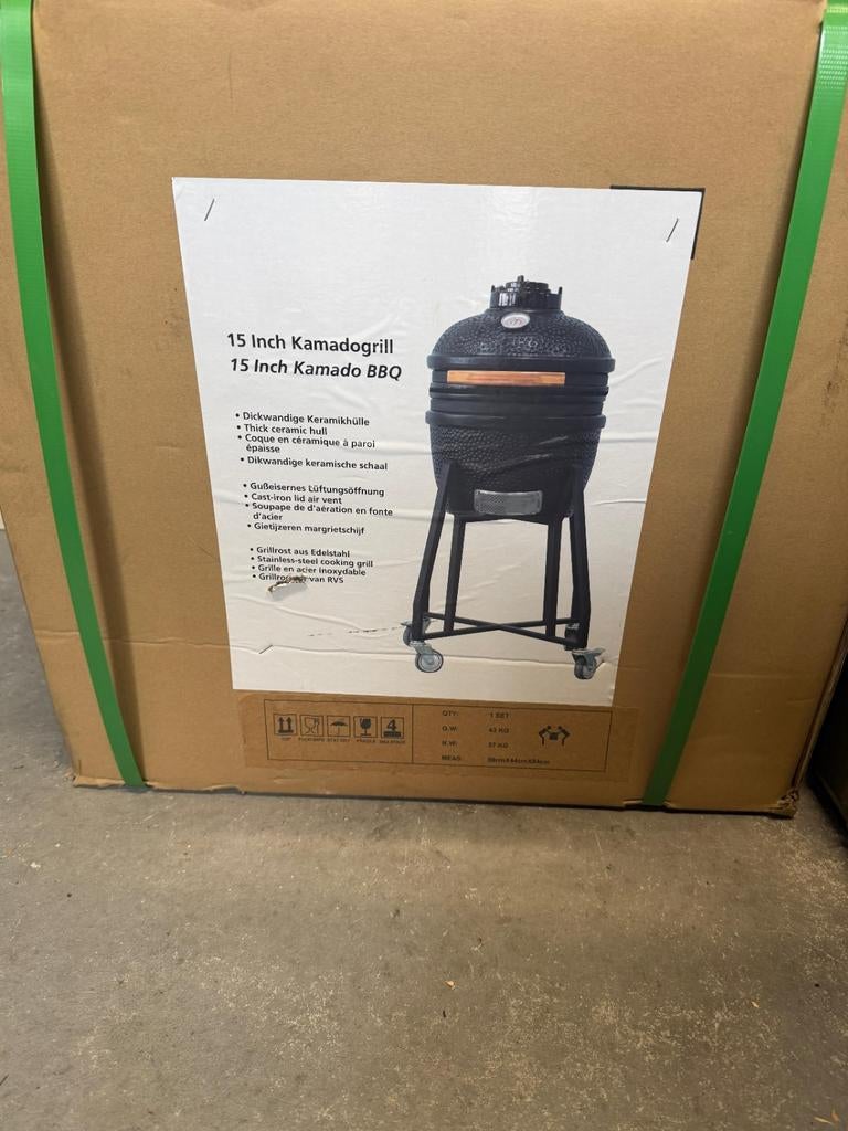 Kamado Keramische Barbecue 15 inch - Nieuw in doos, Tuin en Terras, Houtskoolbarbecues, Ophalen of Verzenden, Nieuw, Onbekend