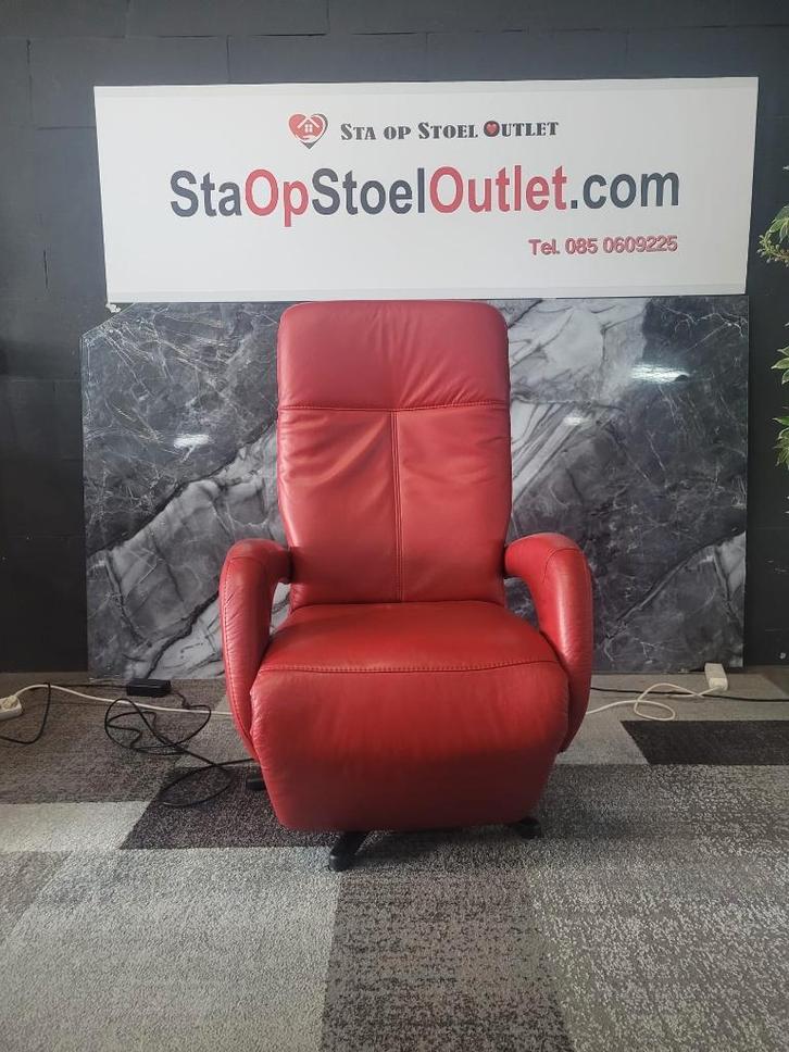 Staopstoel Meubelzorg Leder rood, Huis en Inrichting, Fauteuils, Zo goed als nieuw, Leer, 50 tot 75 cm, Minder dan 75 cm, Ophalen of Verzenden