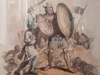 Anglo Saxon King antieke ingelijste ets uit Engeland 41 cm., Antiek en Kunst, Kunst | Etsen en Gravures, Ophalen of Verzenden