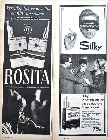 20 vintage advertenties reclames sigaretten 1965 sigaret, Ophalen of Verzenden, Gebruikt, Sigarenbandjes