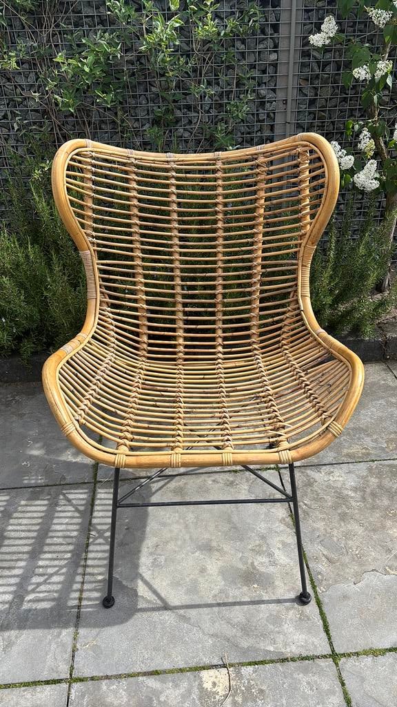 Rotan stoel , heeft binnen gestaan, Huis en Inrichting, Stoelen, Ophalen, Bruin, Riet of Rotan, Zo goed als nieuw